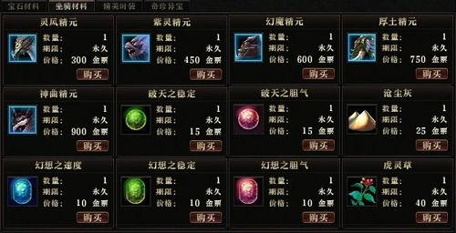 超级变态sf坐骑培养材料收集